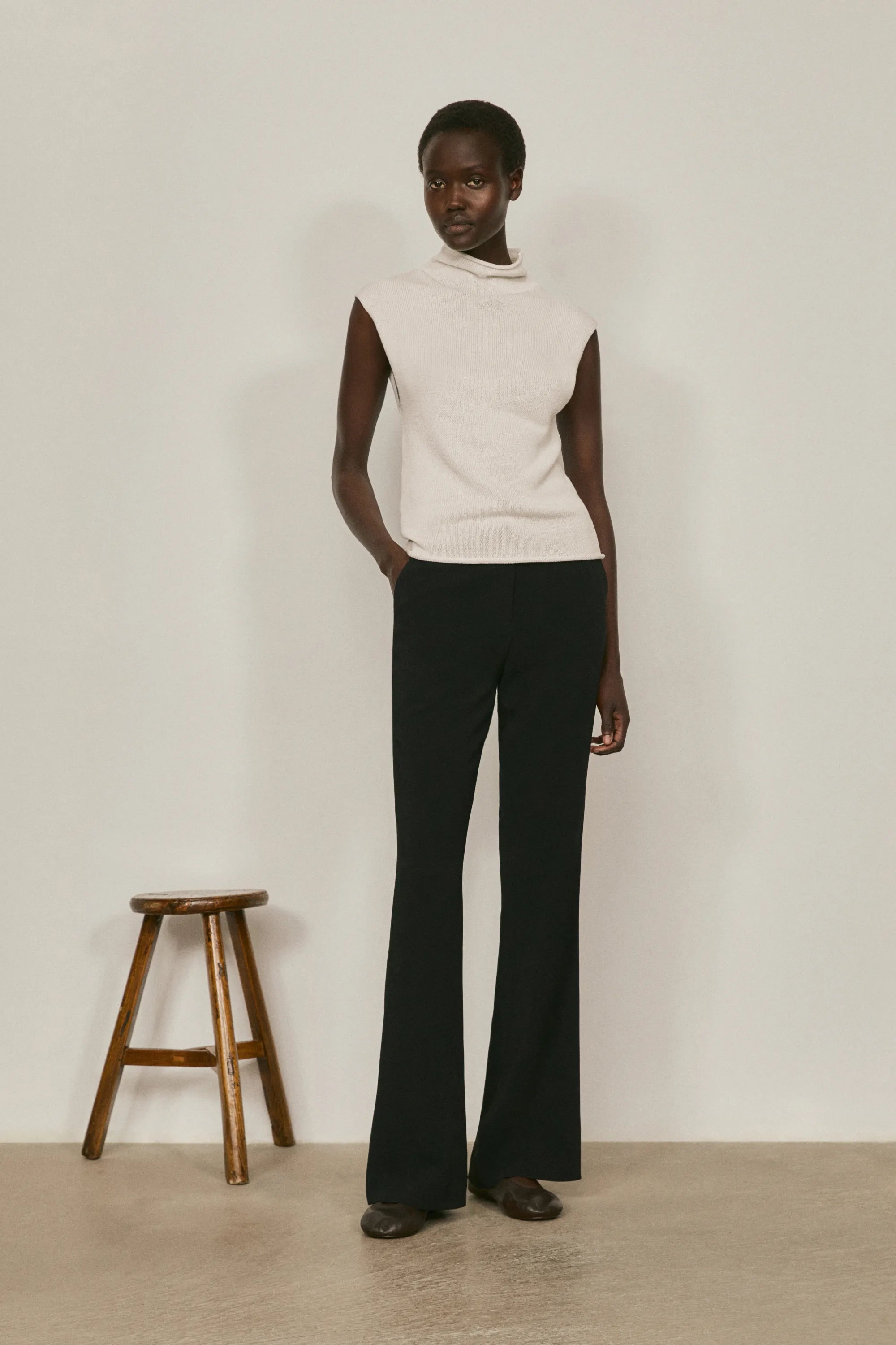 Satin Flare Fit Trousers
