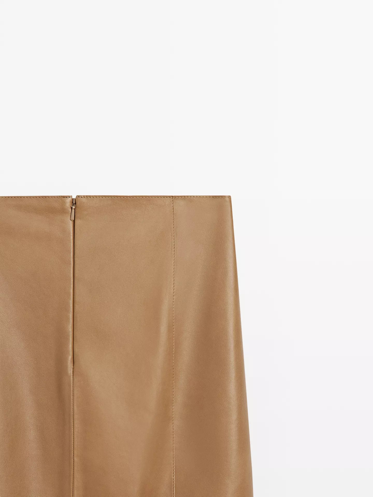 Nappa Leather Midi Skirt