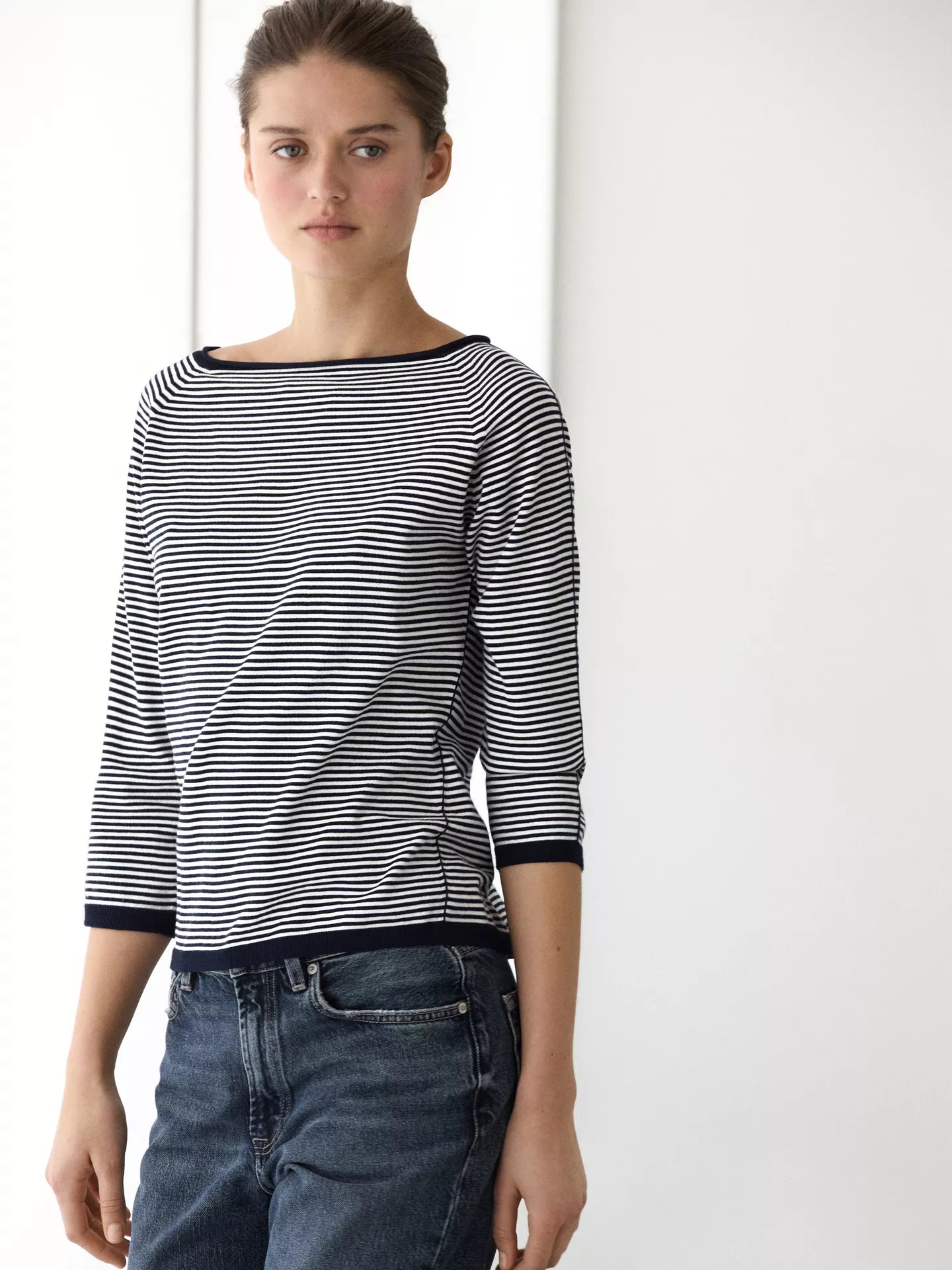 Striped Cotton Knit Top