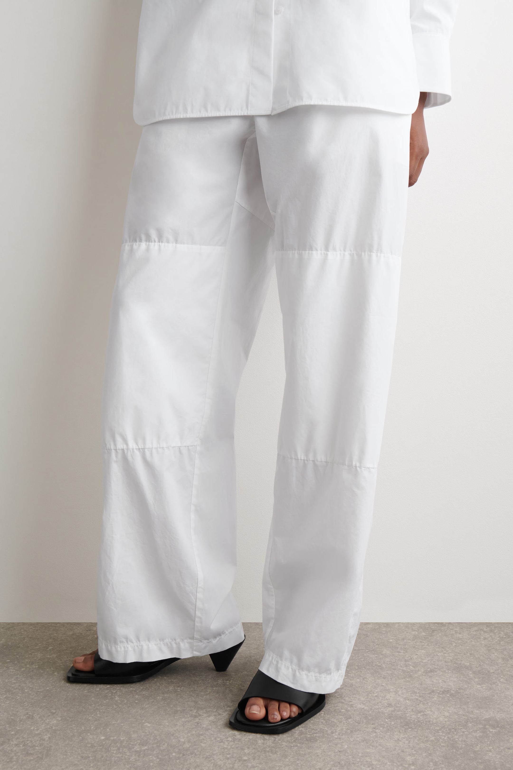 Gathered Panelled Cotton Pants