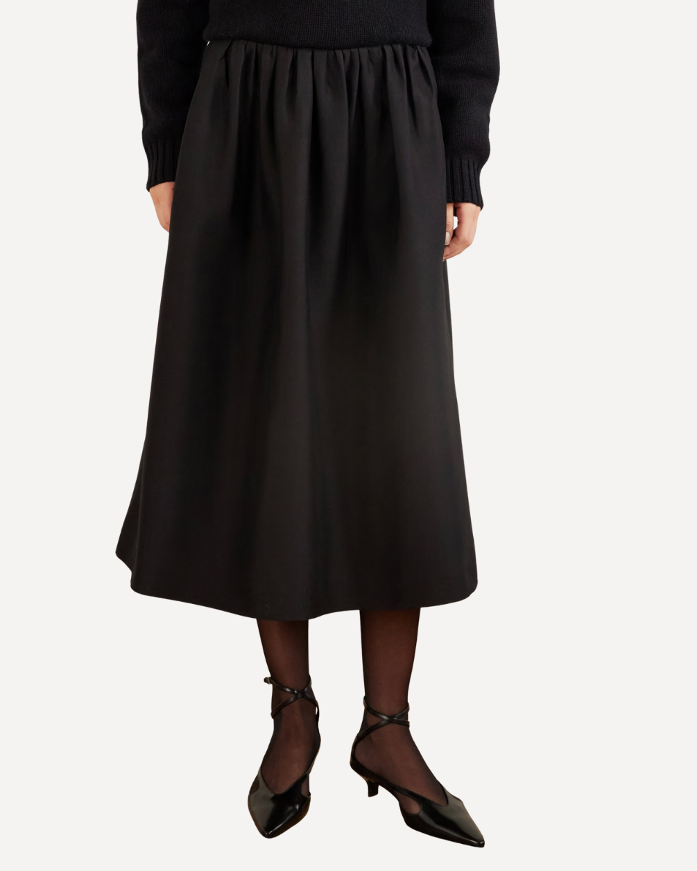 Gathered Evening Midi Skirt