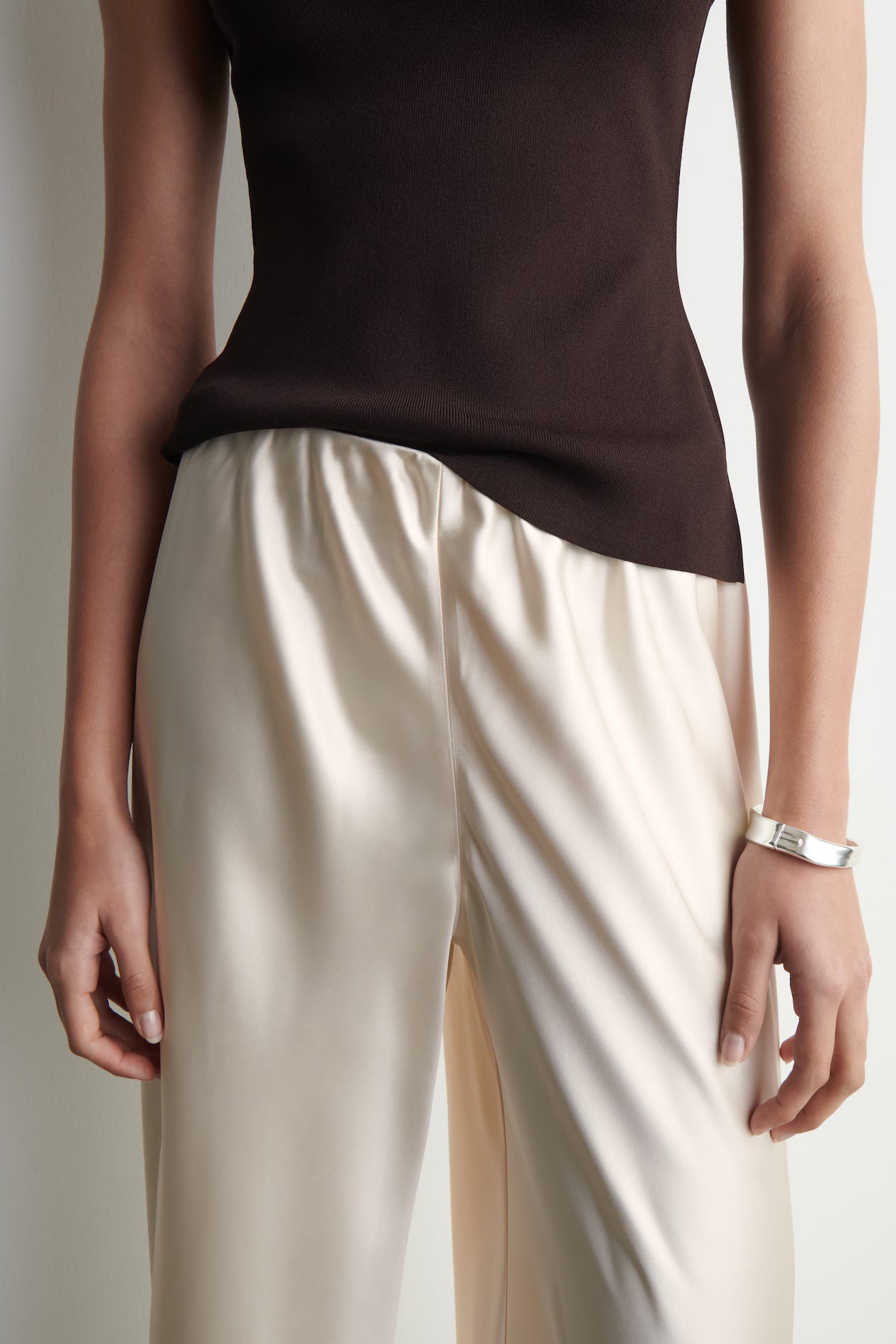 Satin Wide Leg Trousers