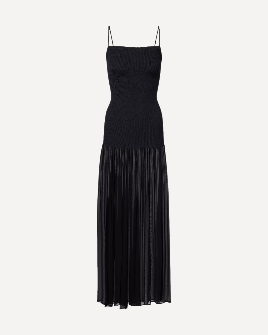 Hybrid Plissé Maxi Dress