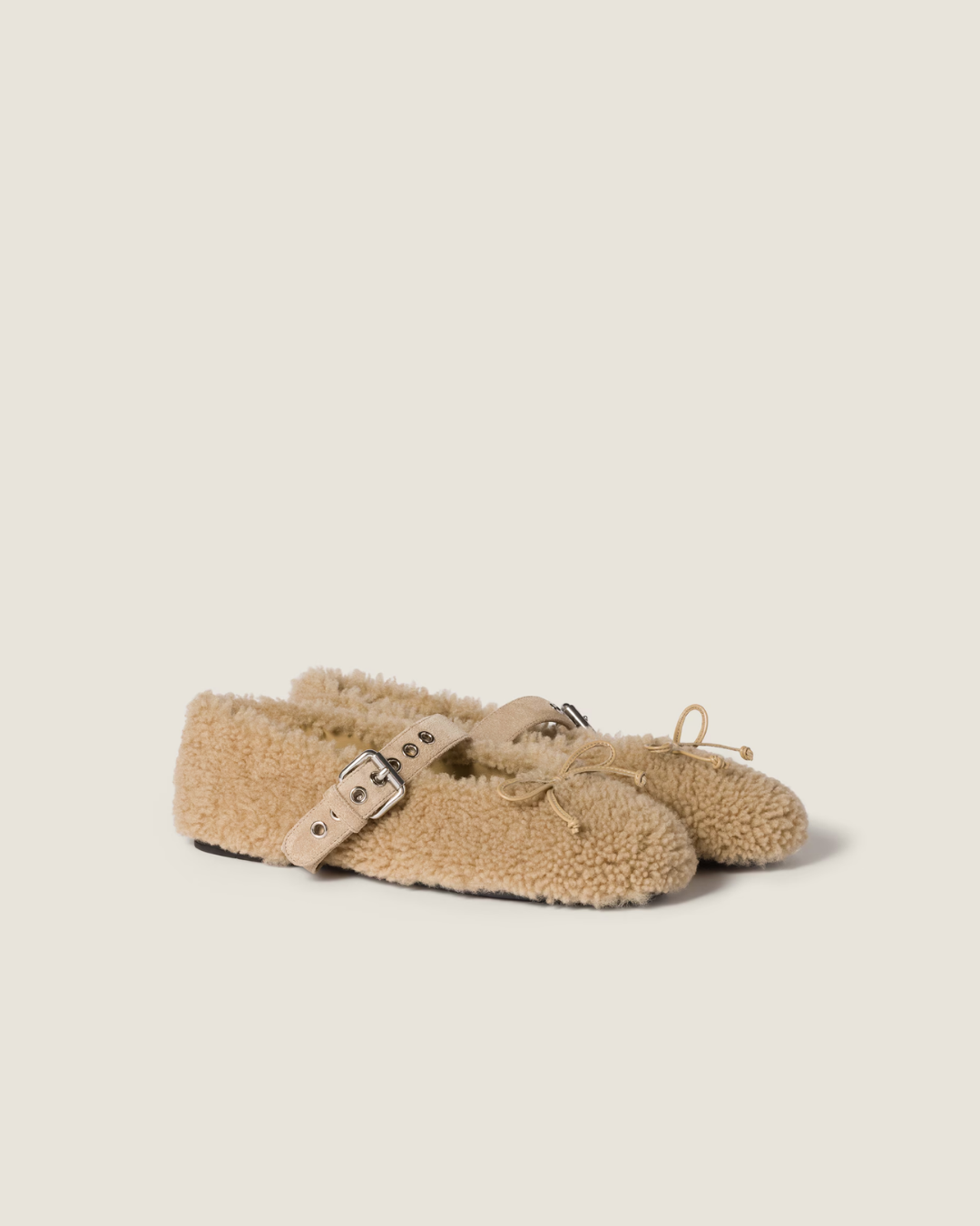 Shearling ballerinas