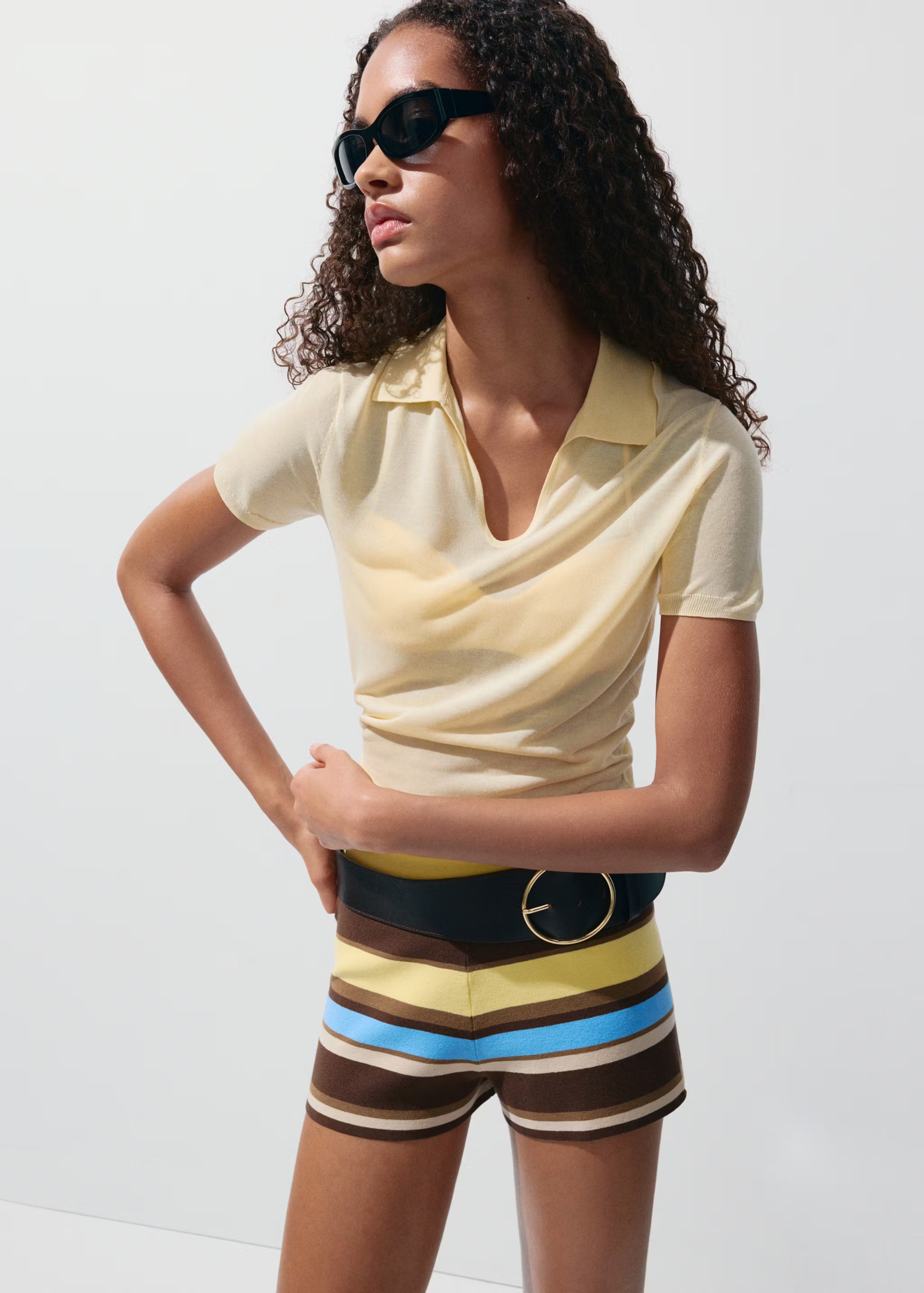 Striped Snitted Shorts