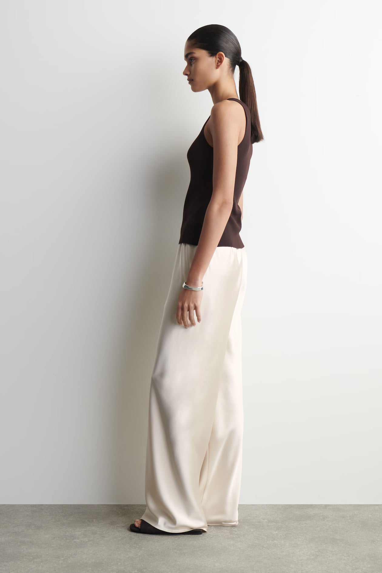 Satin Wide Leg Trousers
