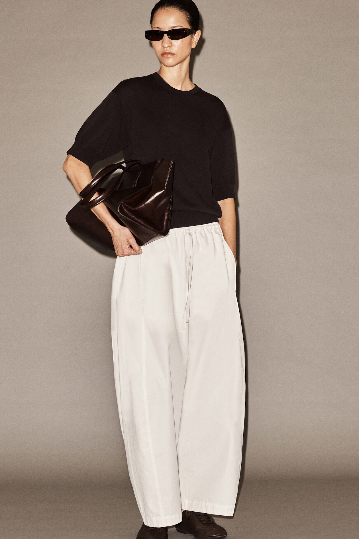 Elasticated Barrel Leg Trousers