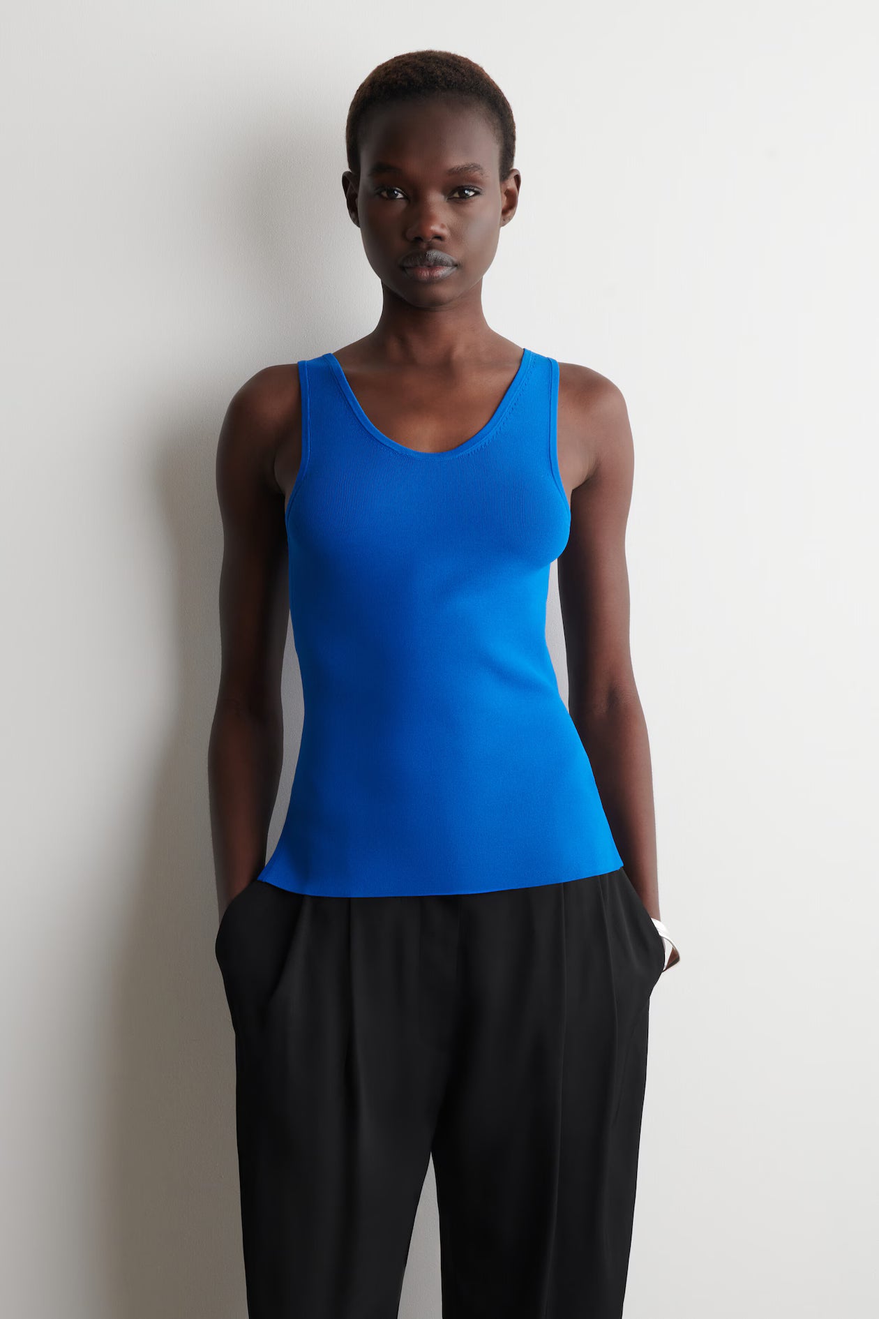 Knitted Scoop Neck Tank Top