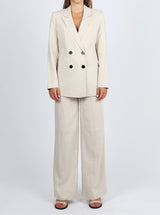 Cream Linen Suit Set