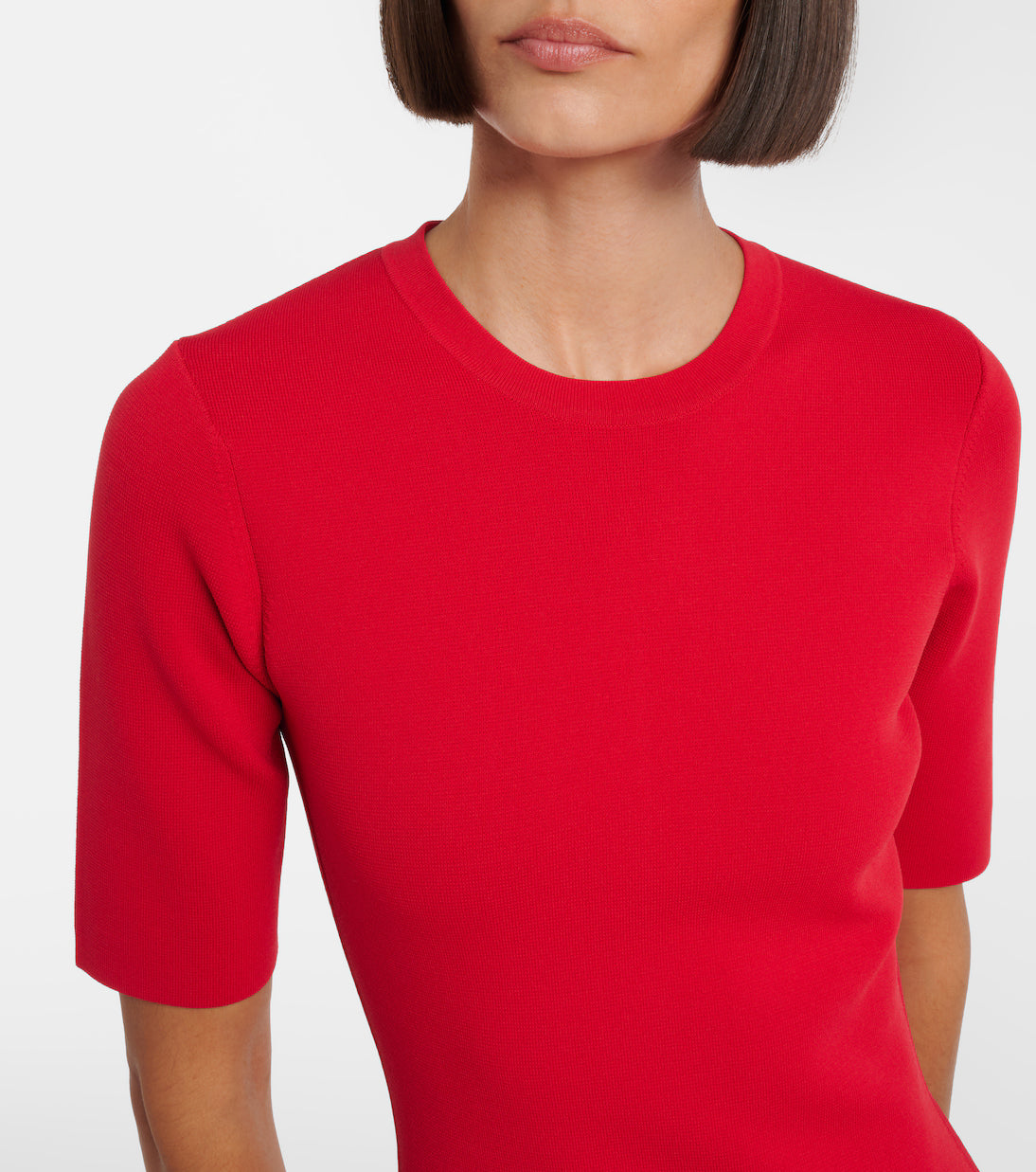 Gathered Jersey Midi Dress