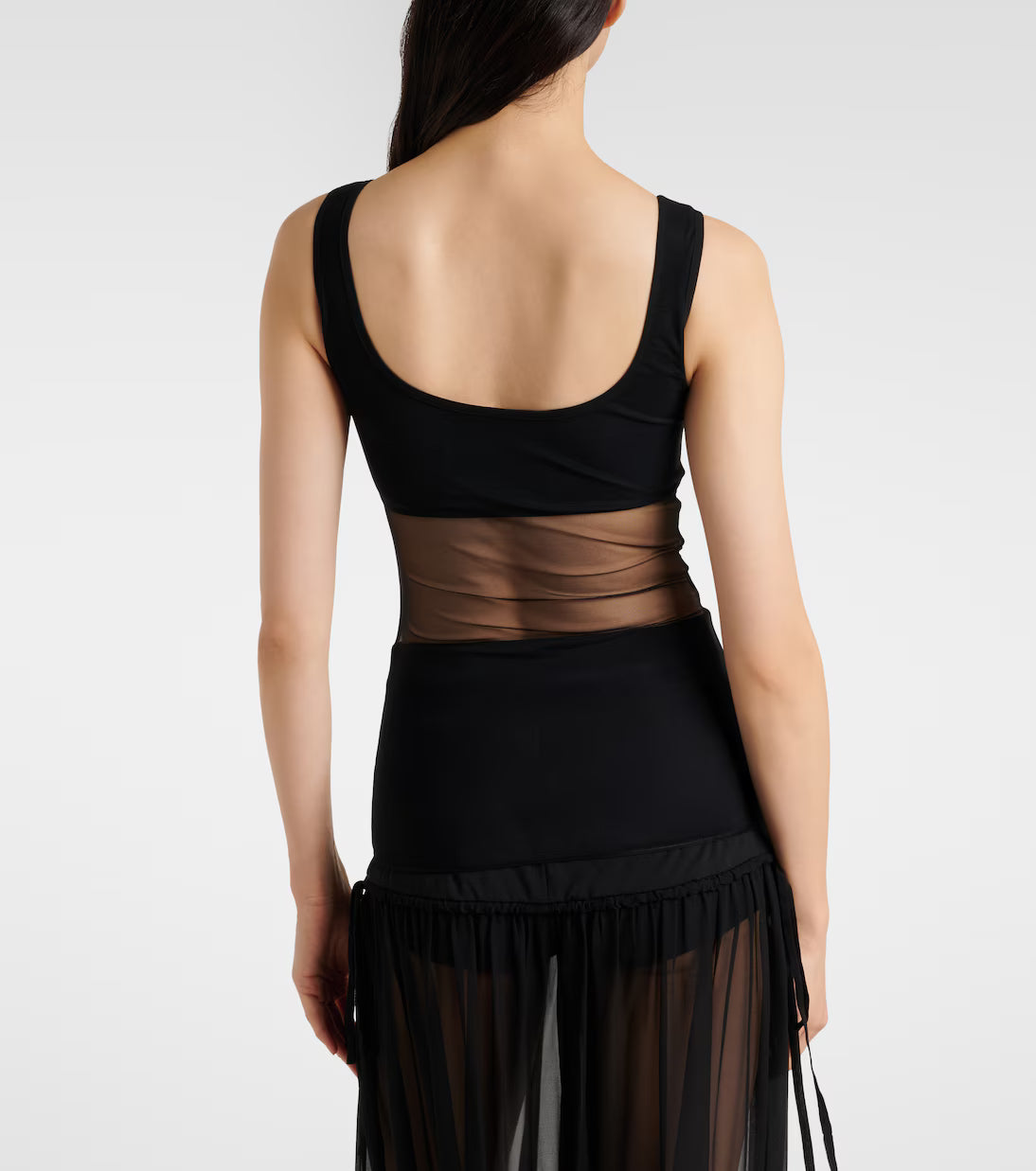 Black Semi-Sheer Tank