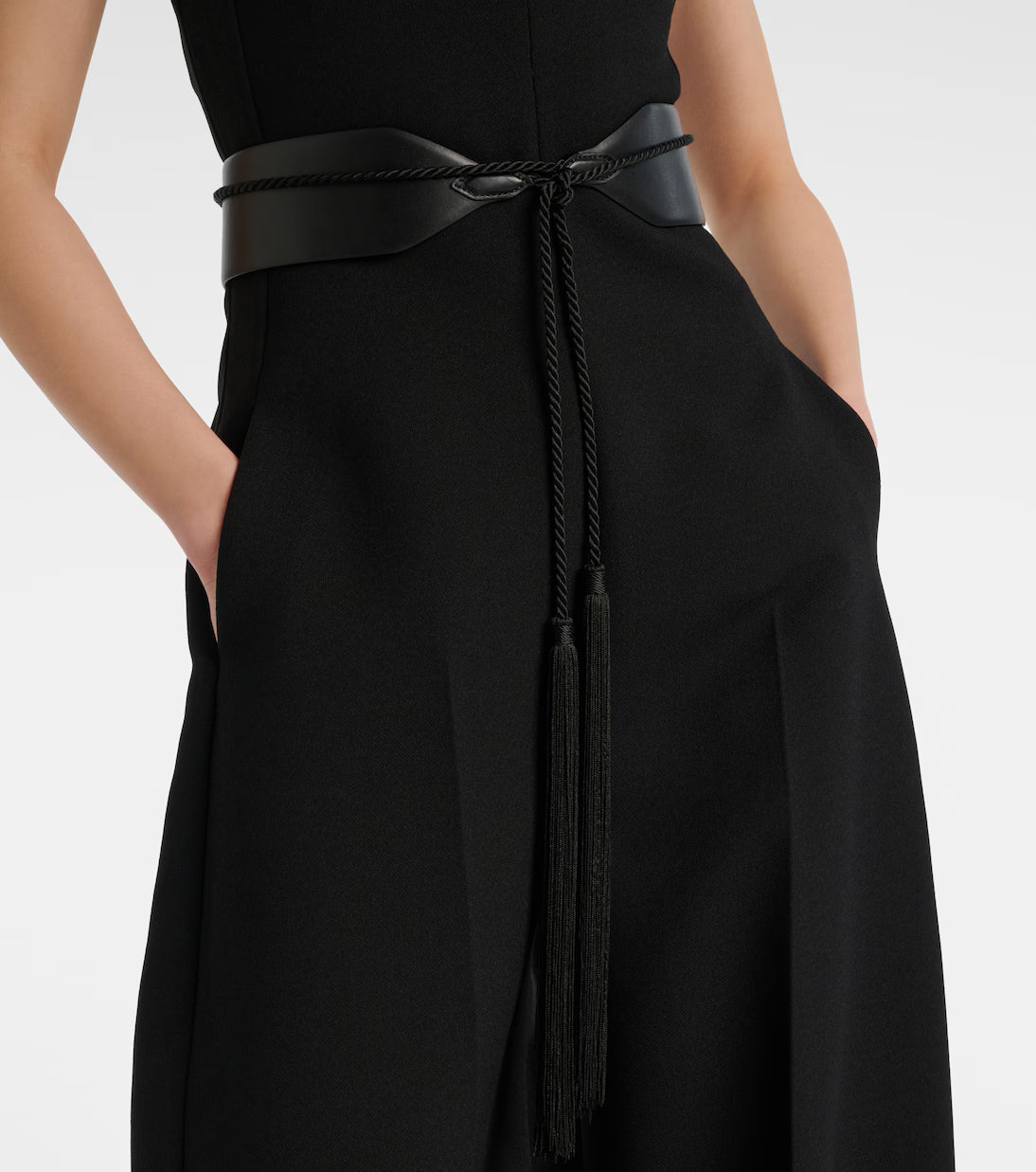 Tassel-Trimmed Leather Belt