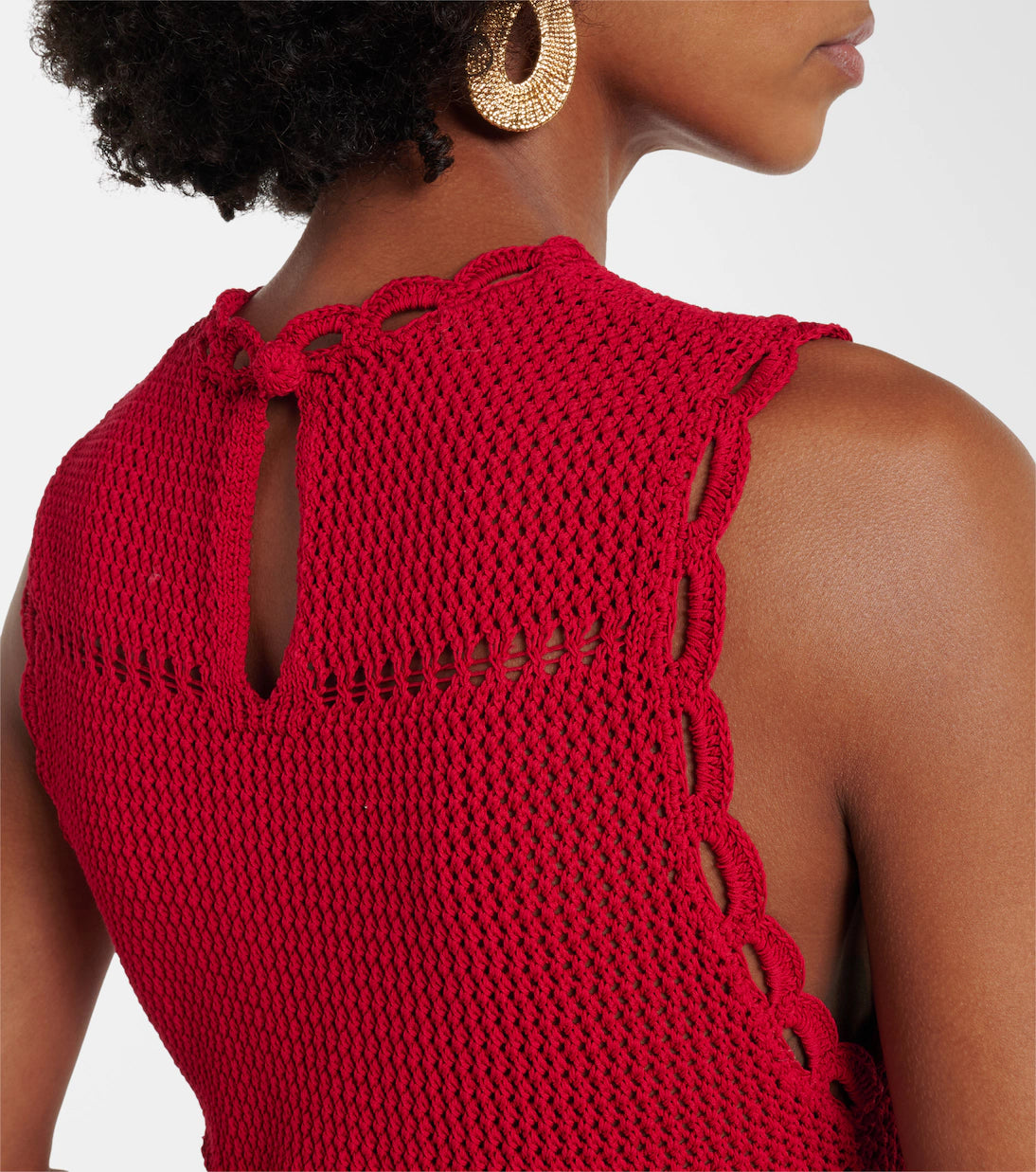 Cotton Crochet Midi Dress