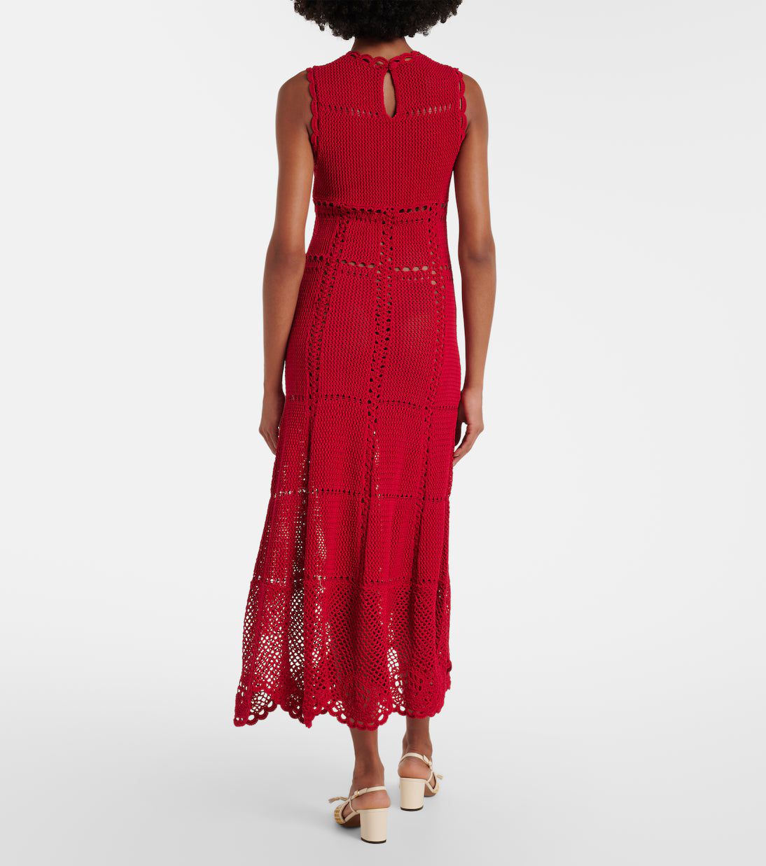Cotton Crochet Midi Dress
