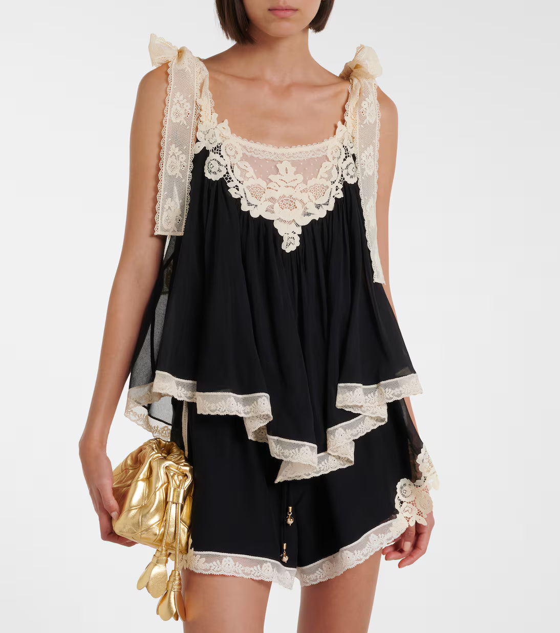 Roselight lace-trimmed Top