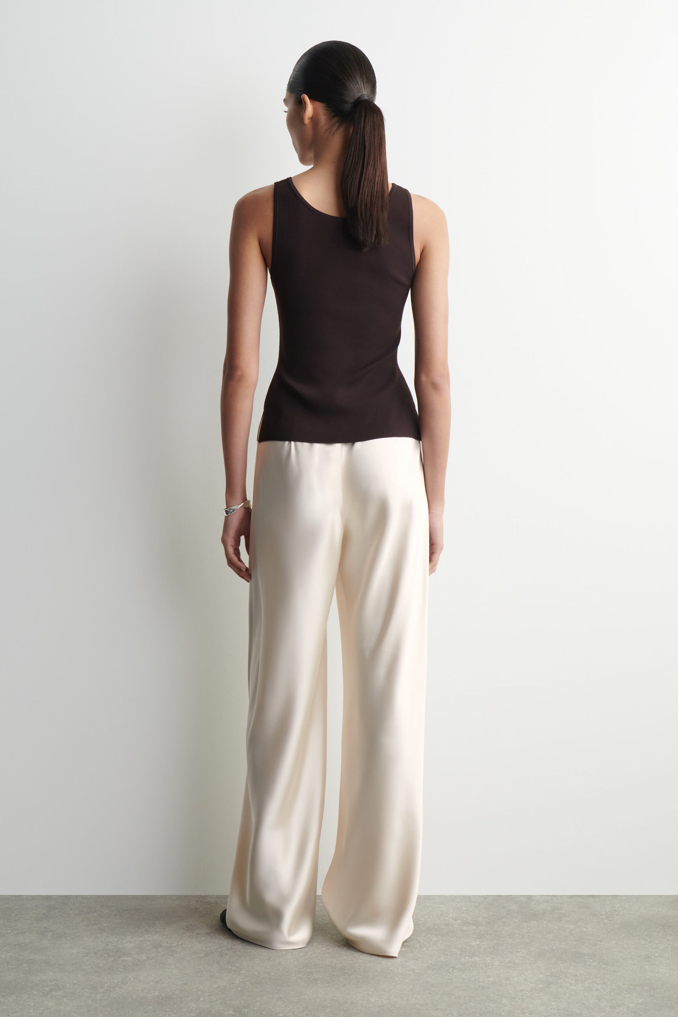 Satin Wide Leg Trousers
