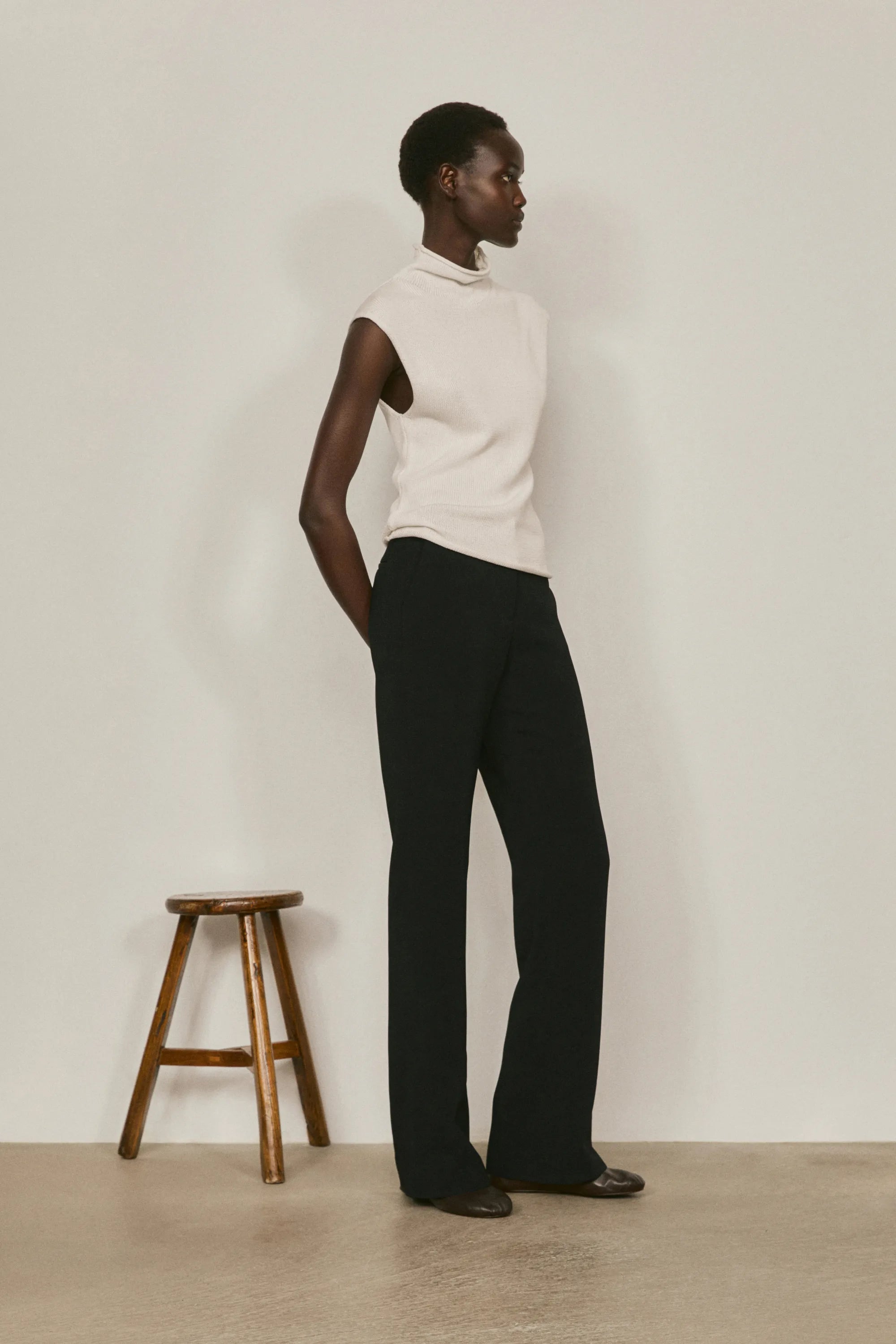 Satin Flare Fit Trousers