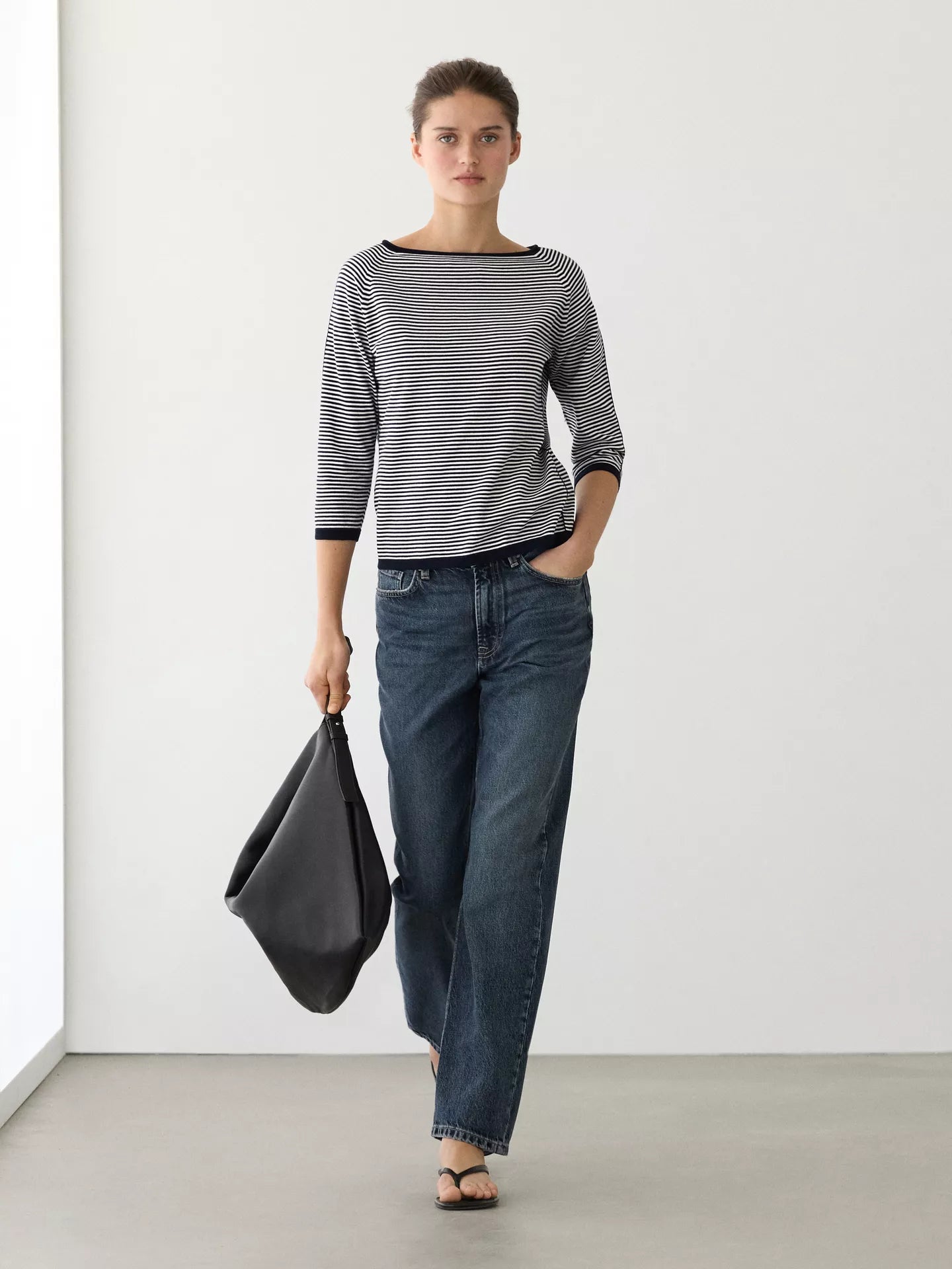 Striped Cotton Knit Top