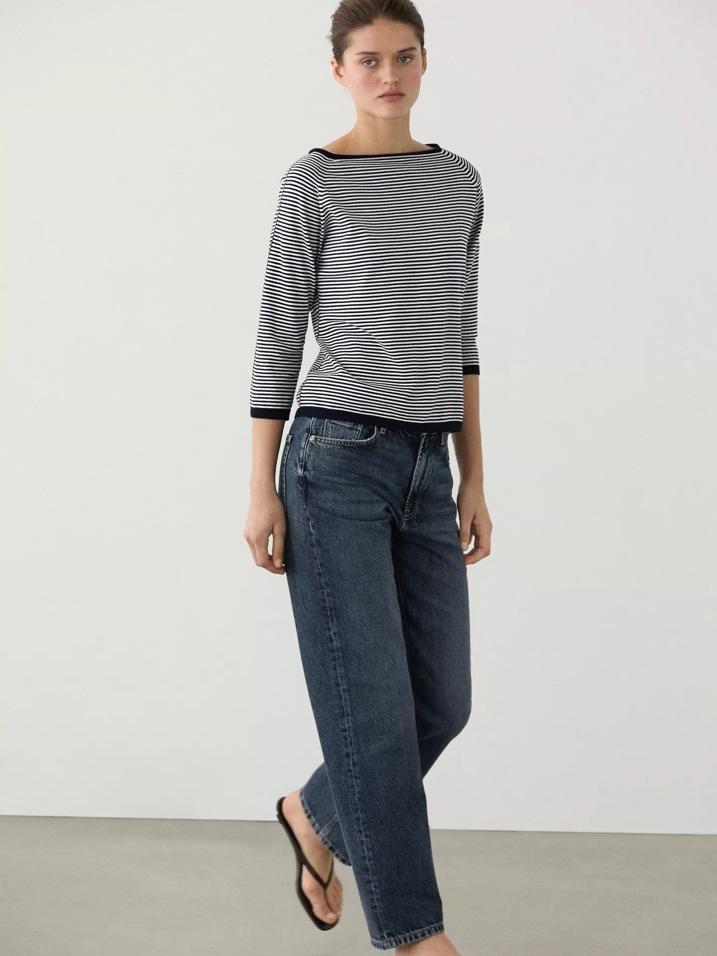 Striped Cotton Knit Top