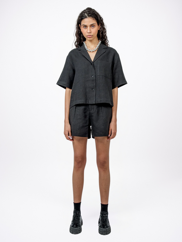 Black Boxers Linen Set