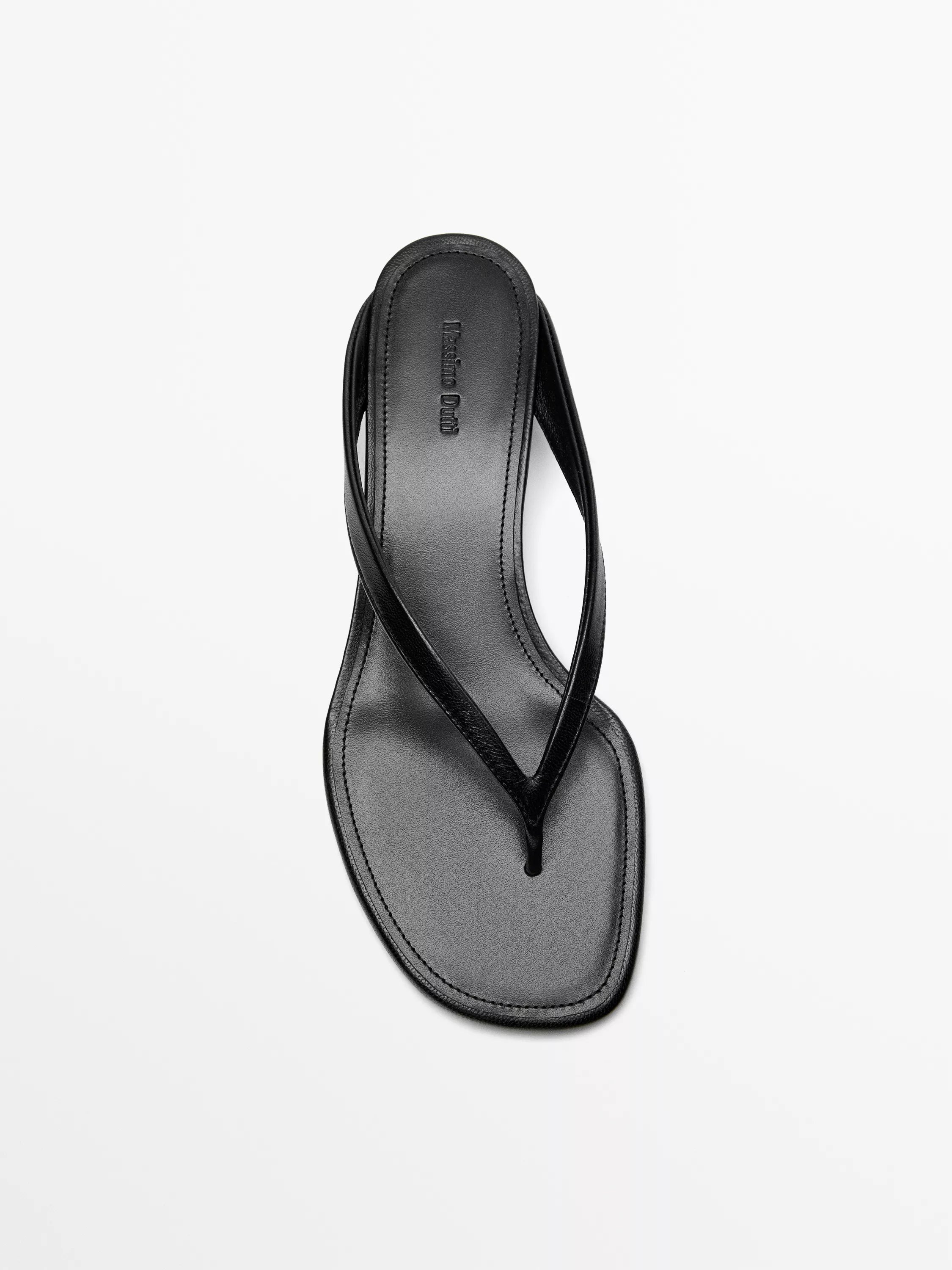 Mid-Heeled Thong Sandals