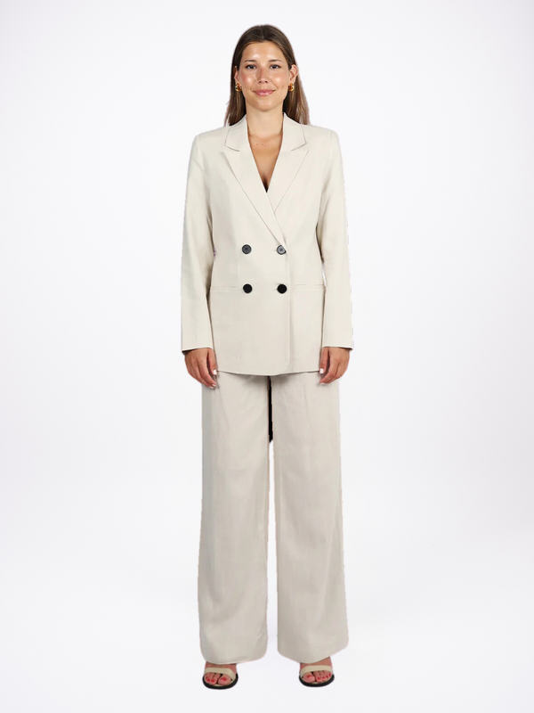 Cream Linen Suit Set