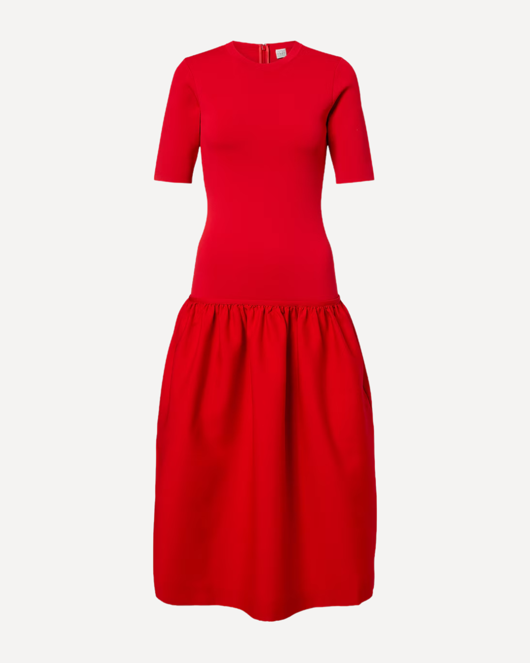 Gathered Jersey Midi Dress