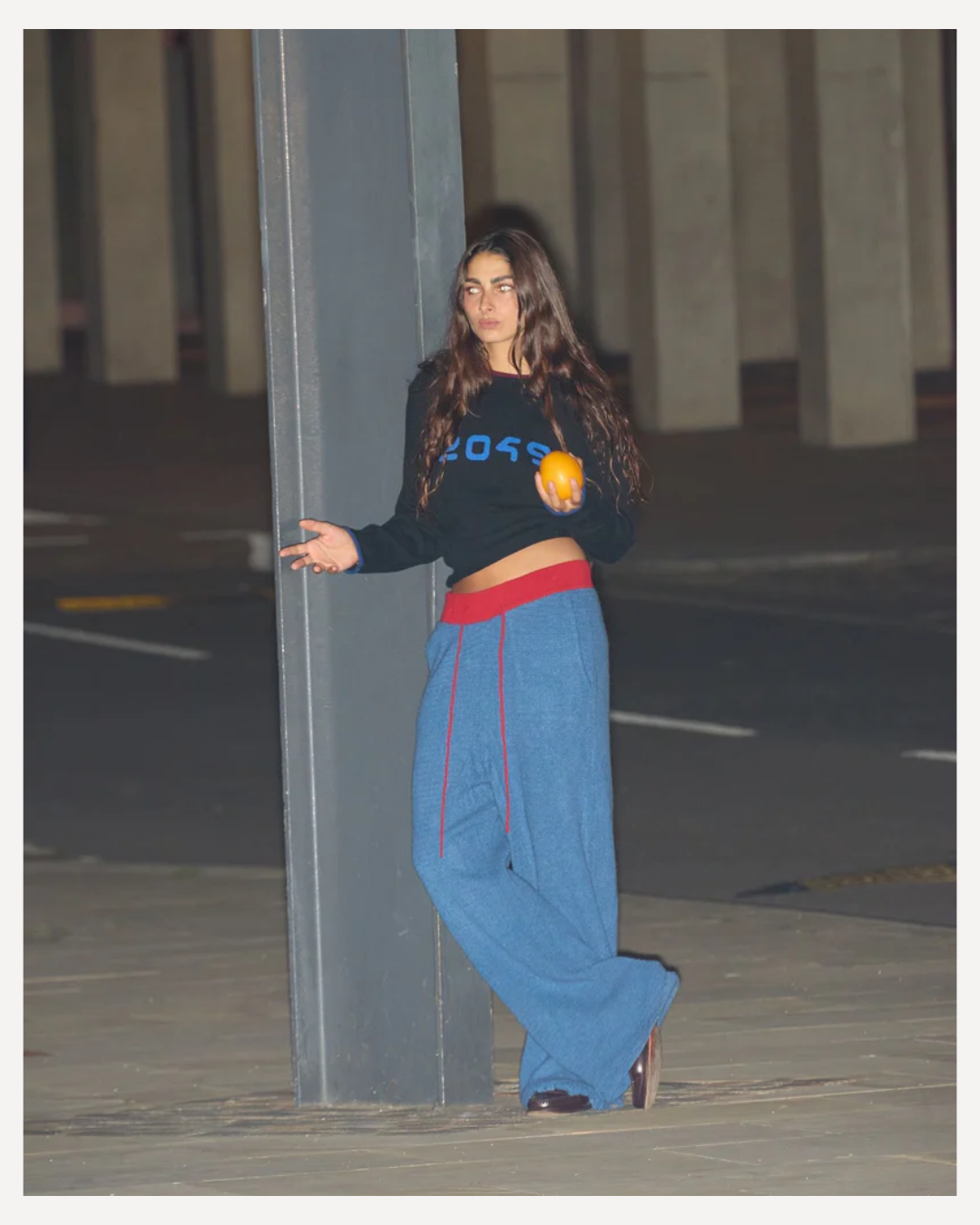 Blue Ribbed Trackies