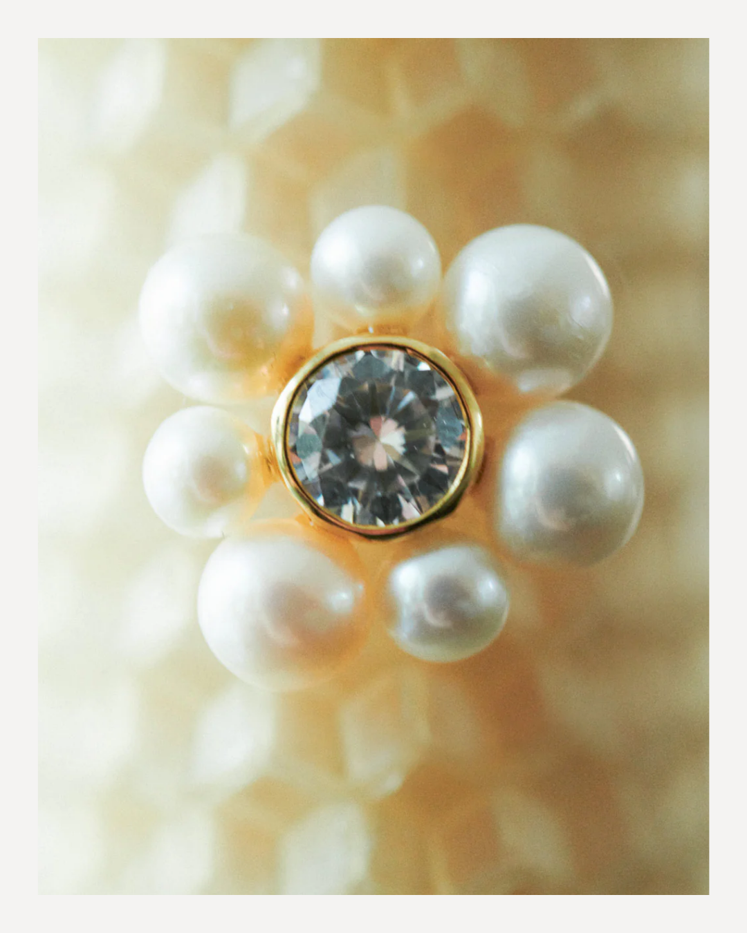 Flower Pearl & Zirconia Earrings