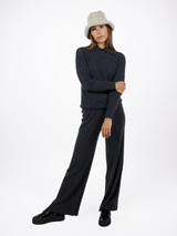 Charcoal Collared Cashmere Set