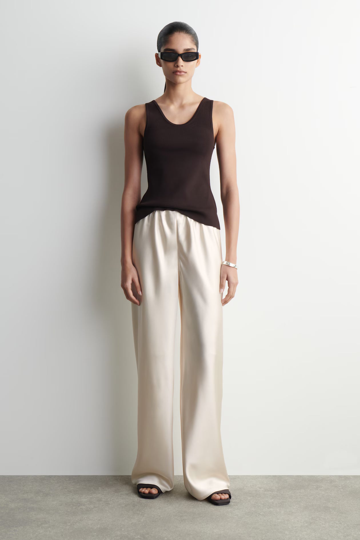 Satin Wide Leg Trousers
