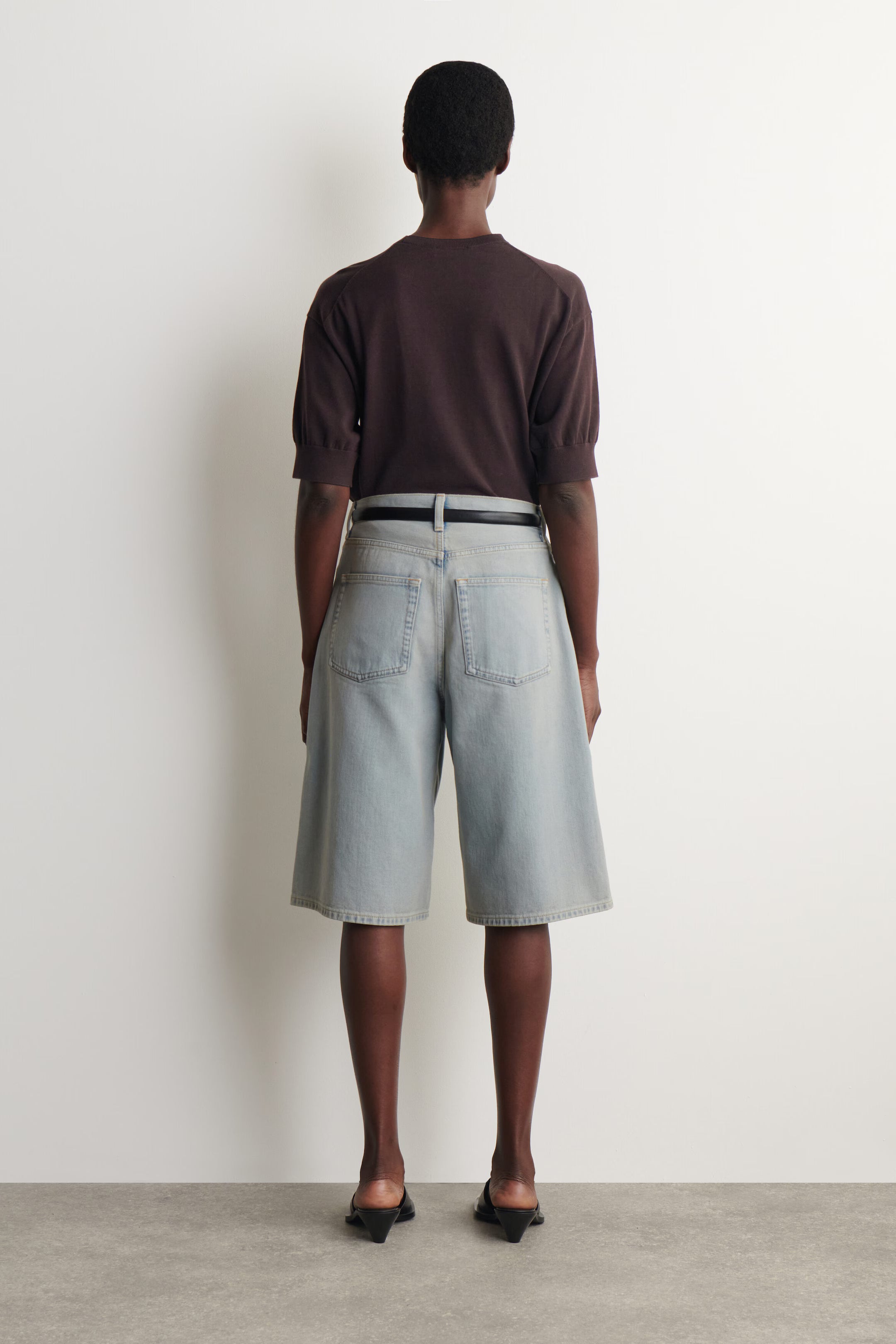 Knee-Length Denim Shorts