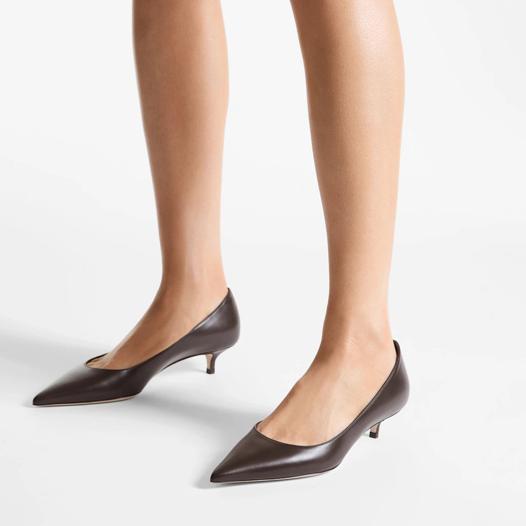 Chocolate Calf Leather Pumps