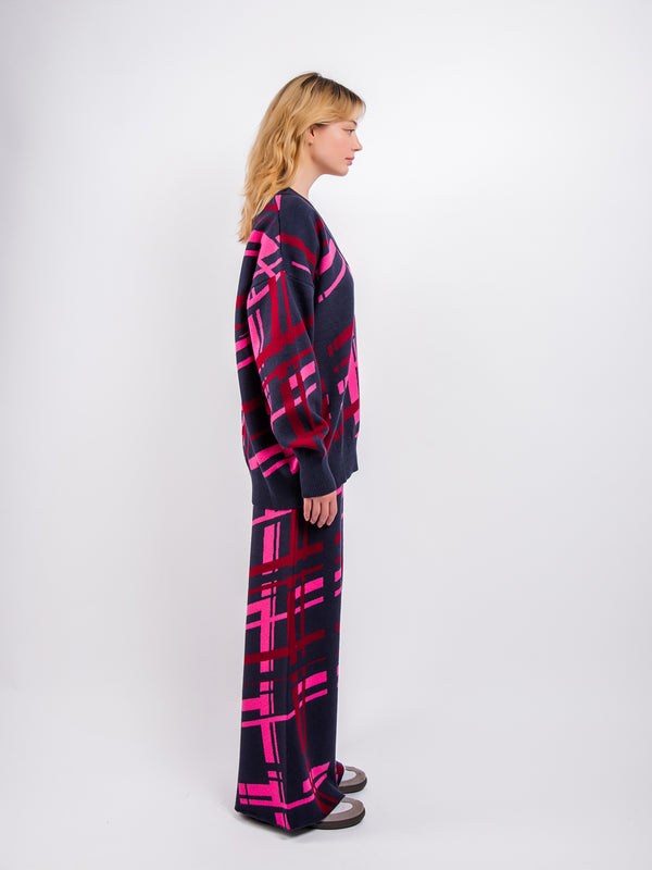 Valentine Witmeur pink surrealist knitted matching set