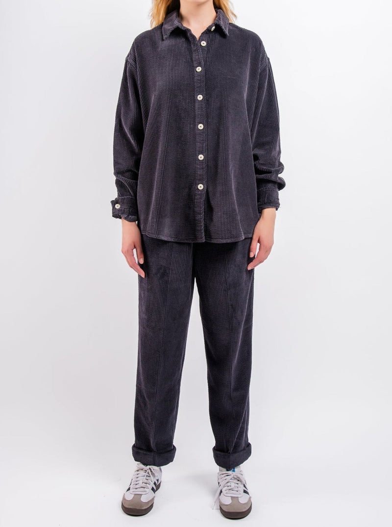 American Vintage grey cotton corduroy matching shirt set 