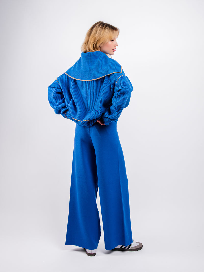 Valentine Witmeur electric blue knitted matching set