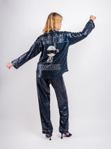 House of MUA MUA blue sequin embroidered matching trouser set