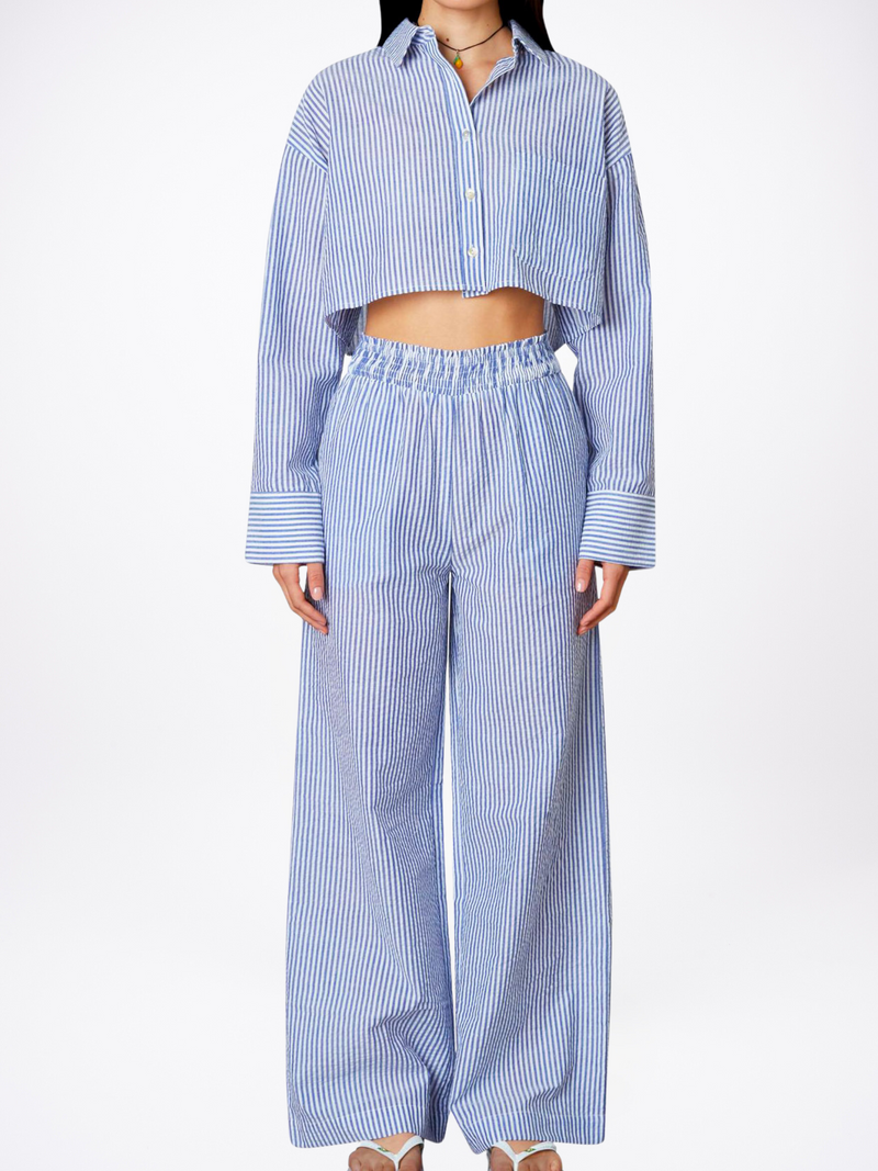Striped Cropped Set