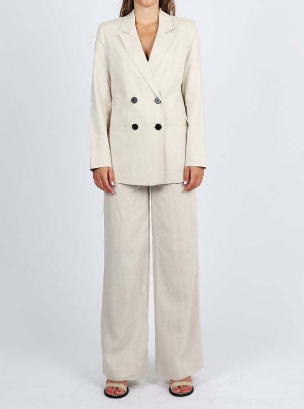 Cream Linen Suit Set