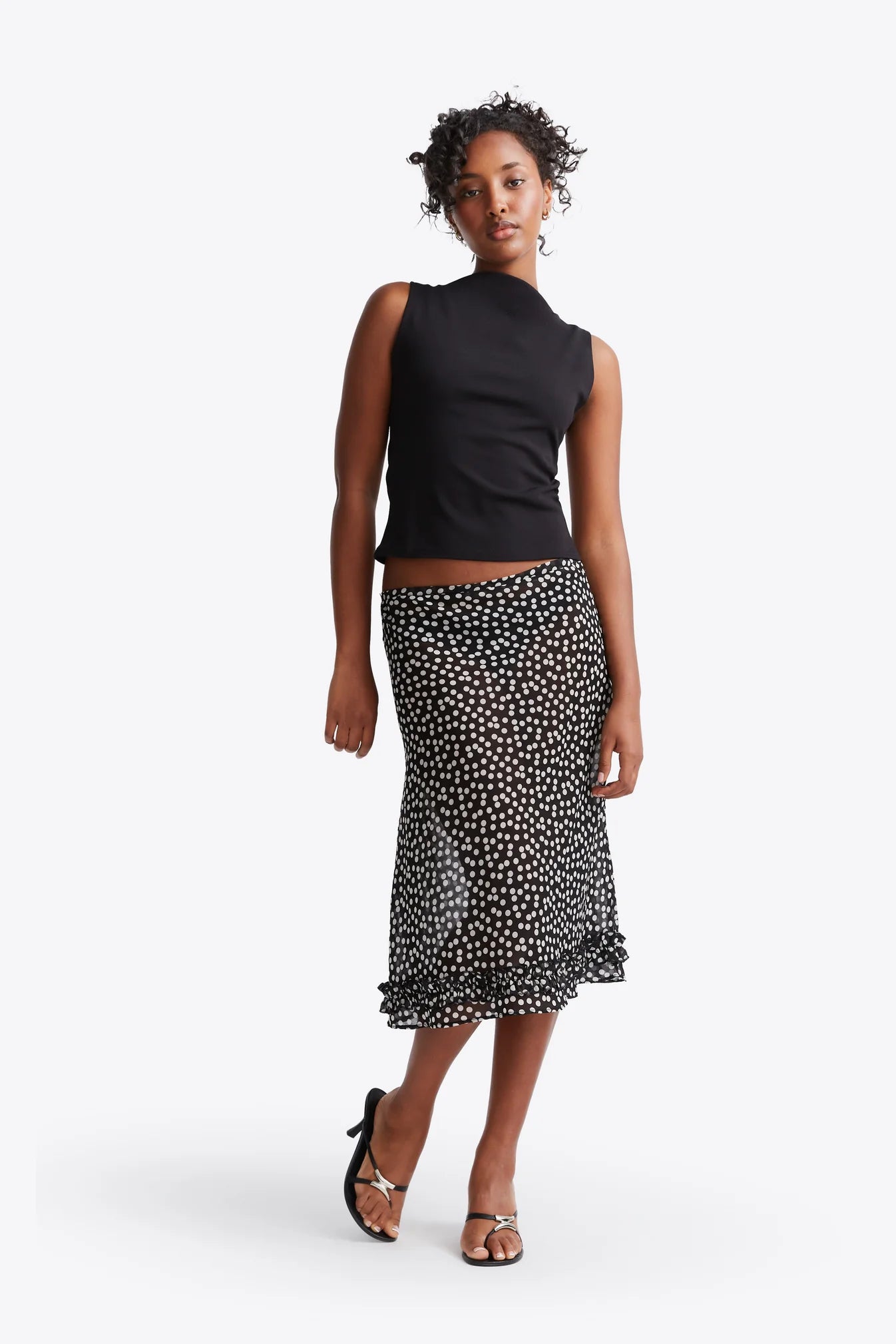 Meadow Skirt Black Polka Dot