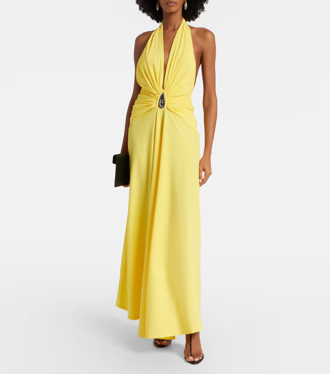 Embellished Ruched Maxi Dress