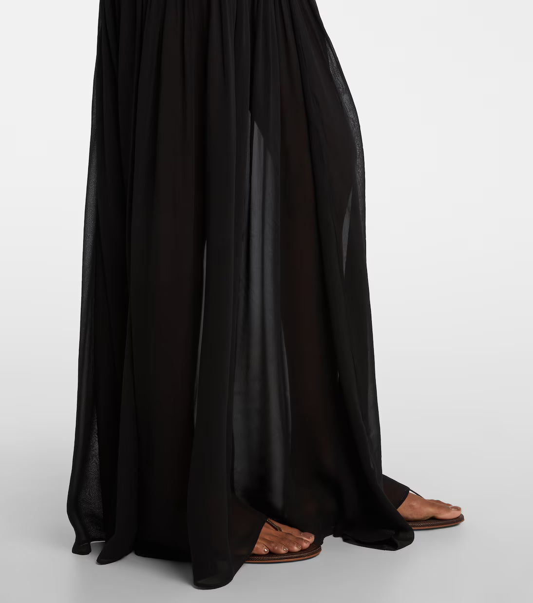 Hybrid Plissé Maxi Dress