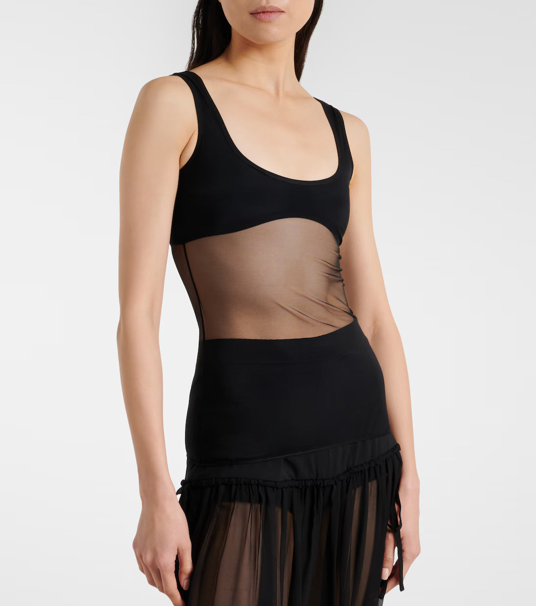 Black Semi-Sheer Tank