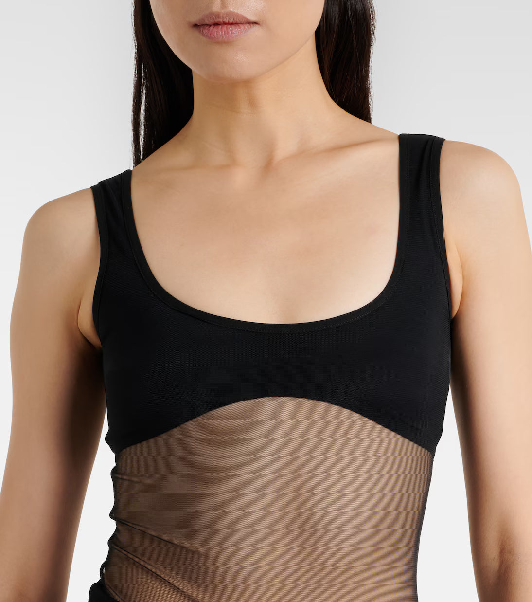 Black Semi-Sheer Tank