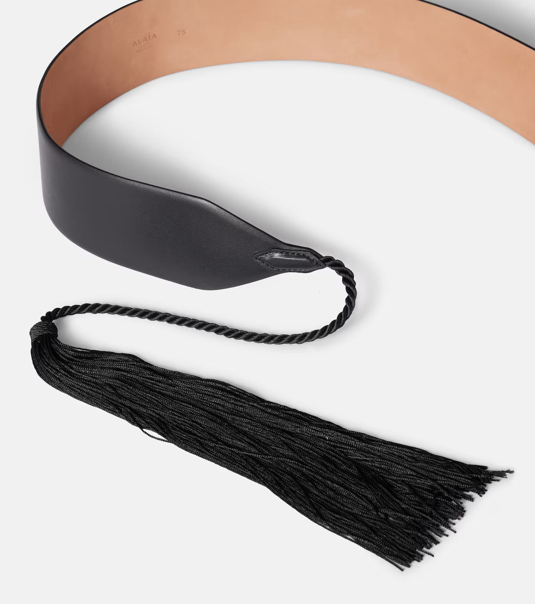 Tassel-Trimmed Leather Belt