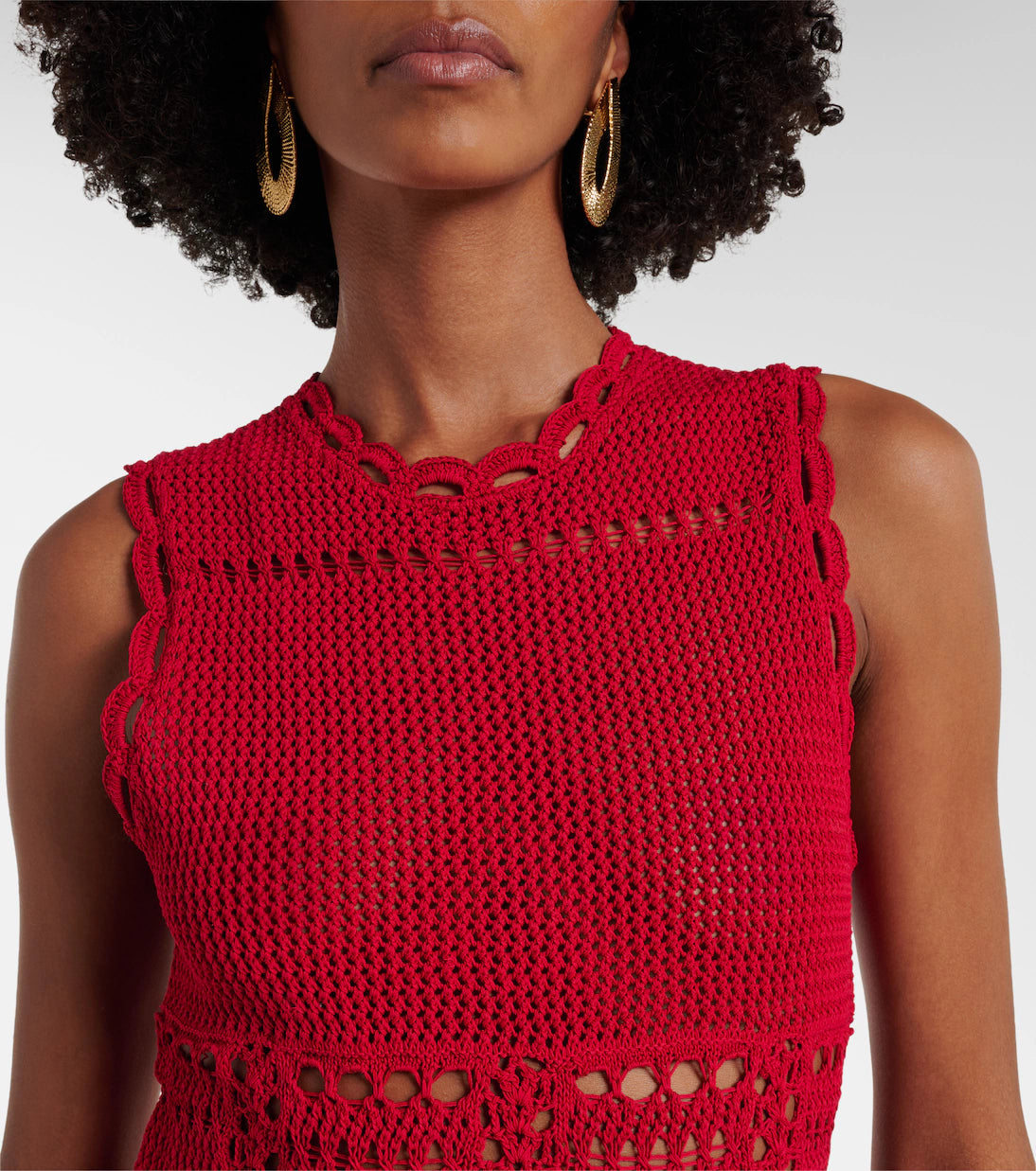 Cotton Crochet Midi Dress