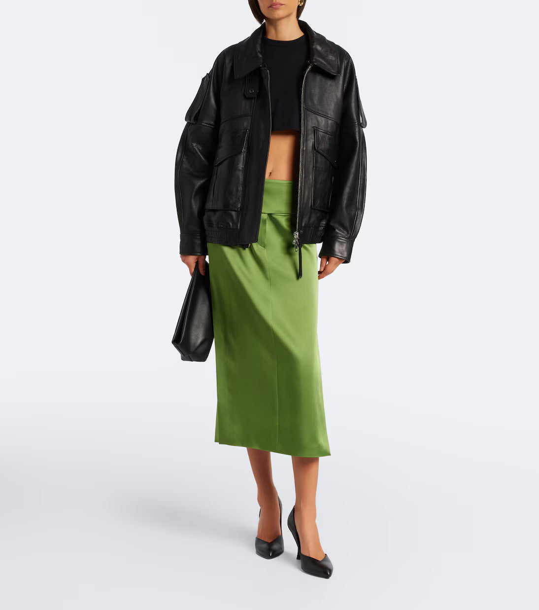 Satin Midi Skirt