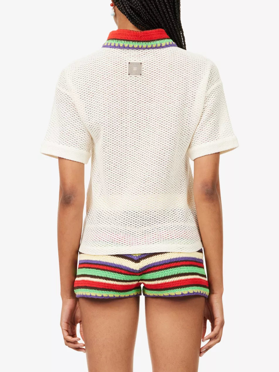 Leo Crochet Polo Shirt