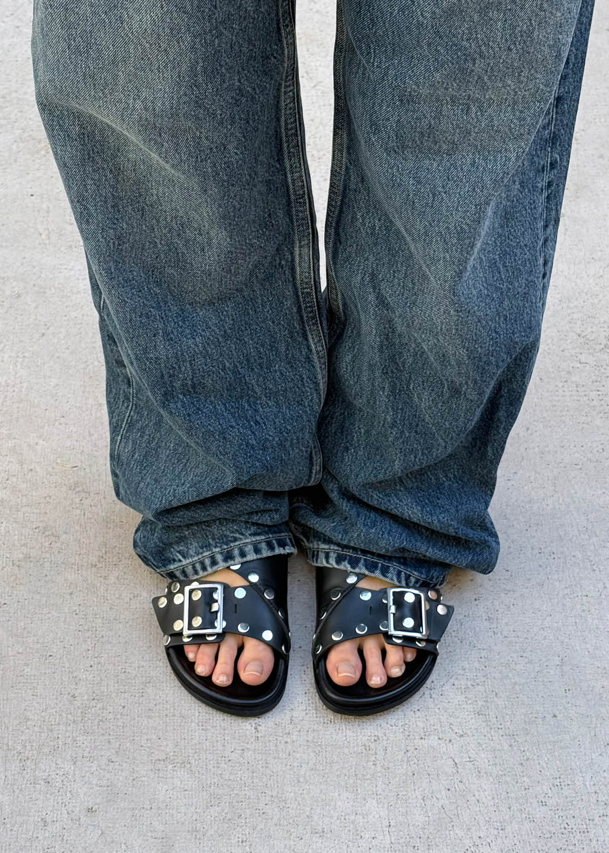 Alba Studs Leather Sandals