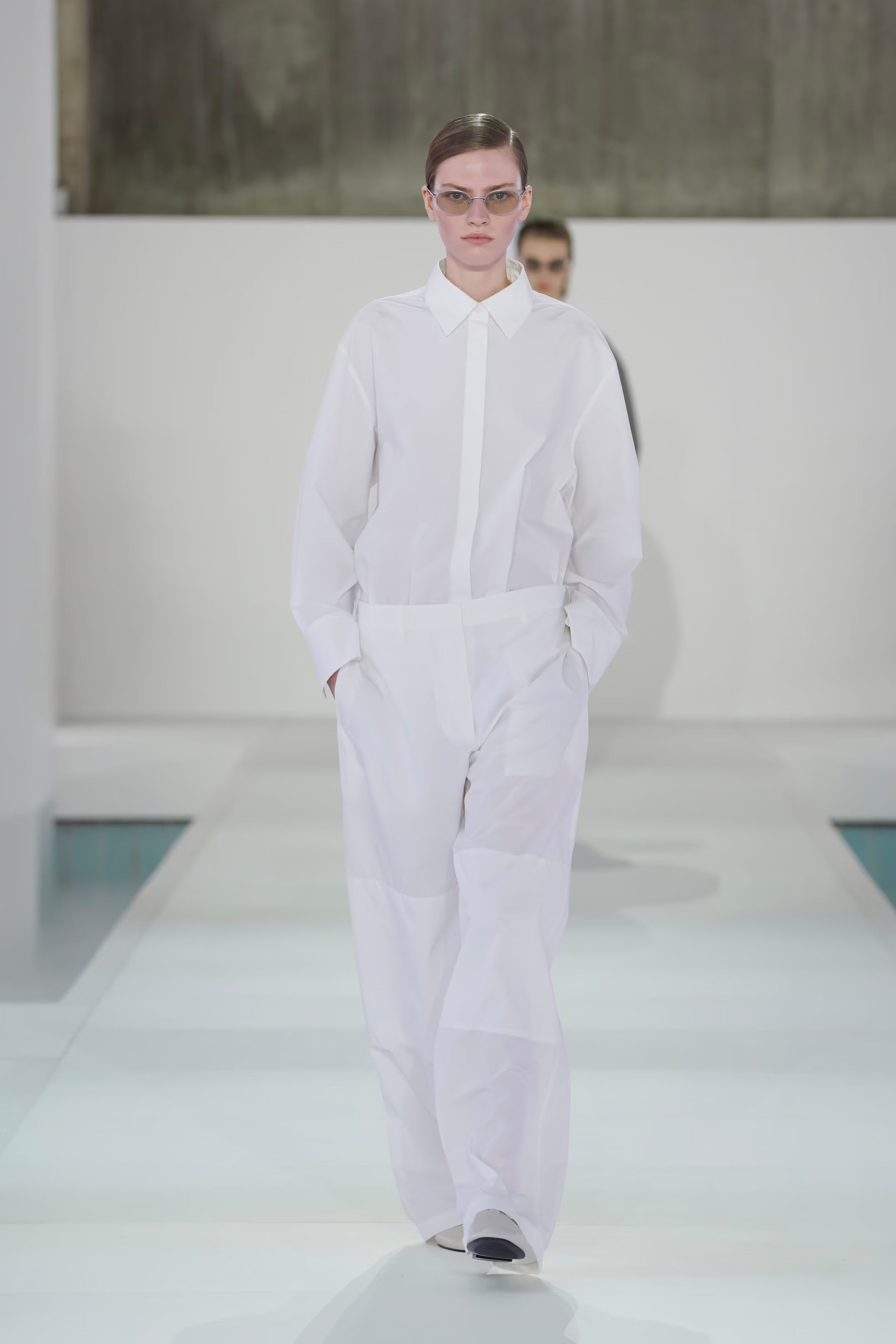 Gathered Panelled Cotton Pants